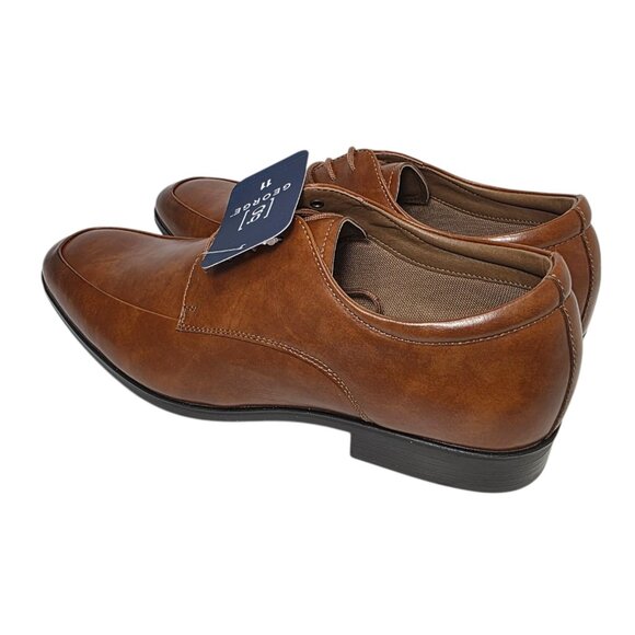 George Casual Dress Oxfords Shoes Memory Foam Men's Size 11 Brown Tommyy Lace-Up - Picture 4 of 9